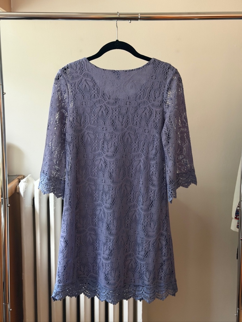 Lilac Crochet Style Lace Dress